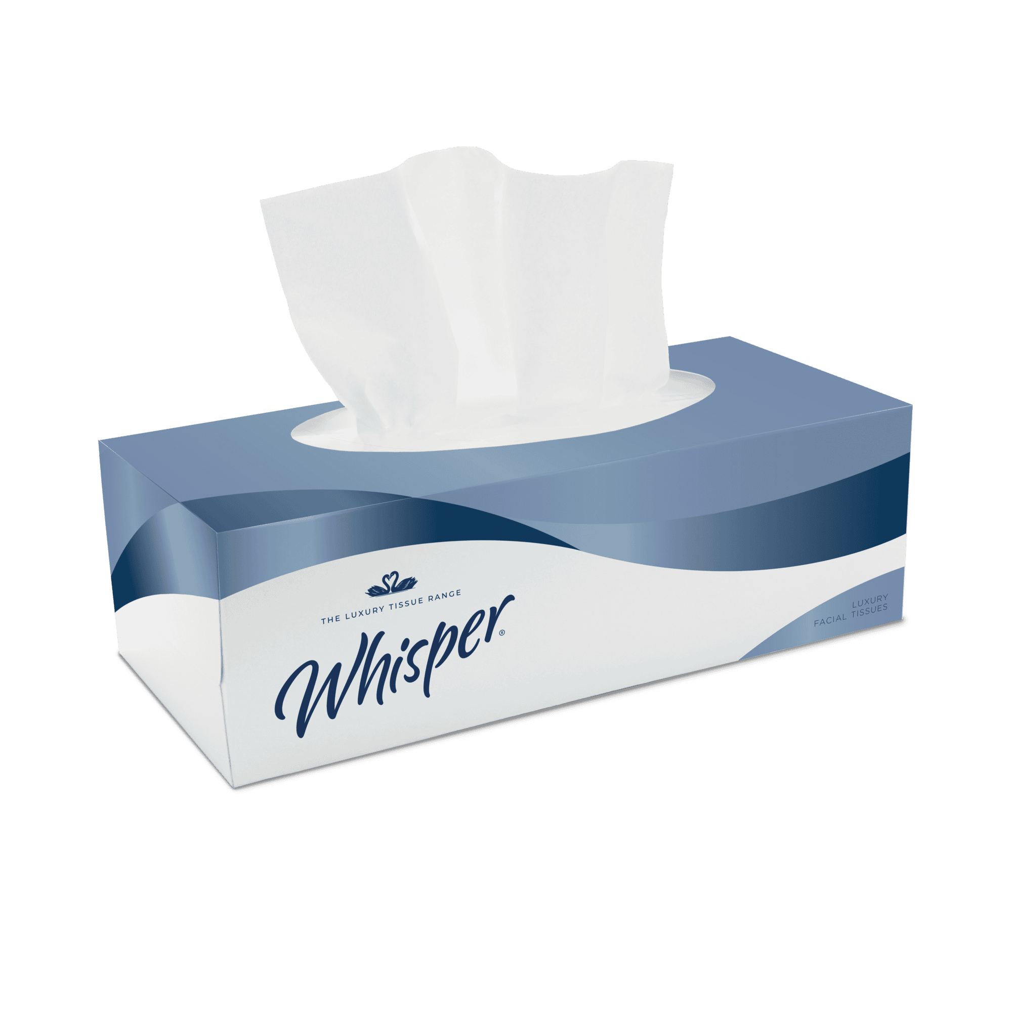 Whisper® FT2W36 White Skillet of Facial Tissues 2 Ply - 100 Sheets per Case, Case of 36