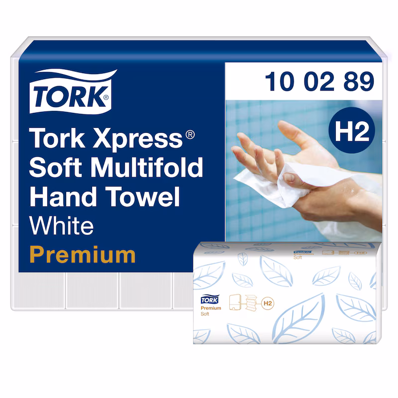 Tork Xpress® 100289 Soft Multifold Hand Towel Premium - 2 Ply, 21 Packs x 150 Sheets (3,150 Total)