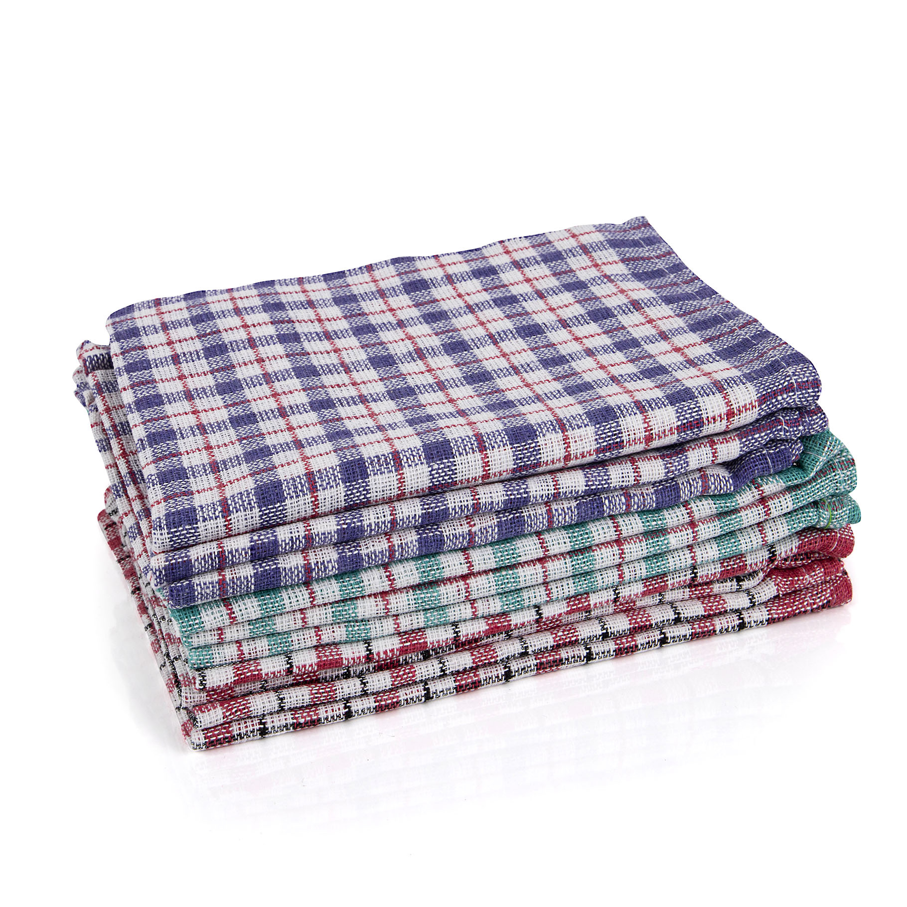 102751 | Tea Towel Coloured Check - Pack of 10