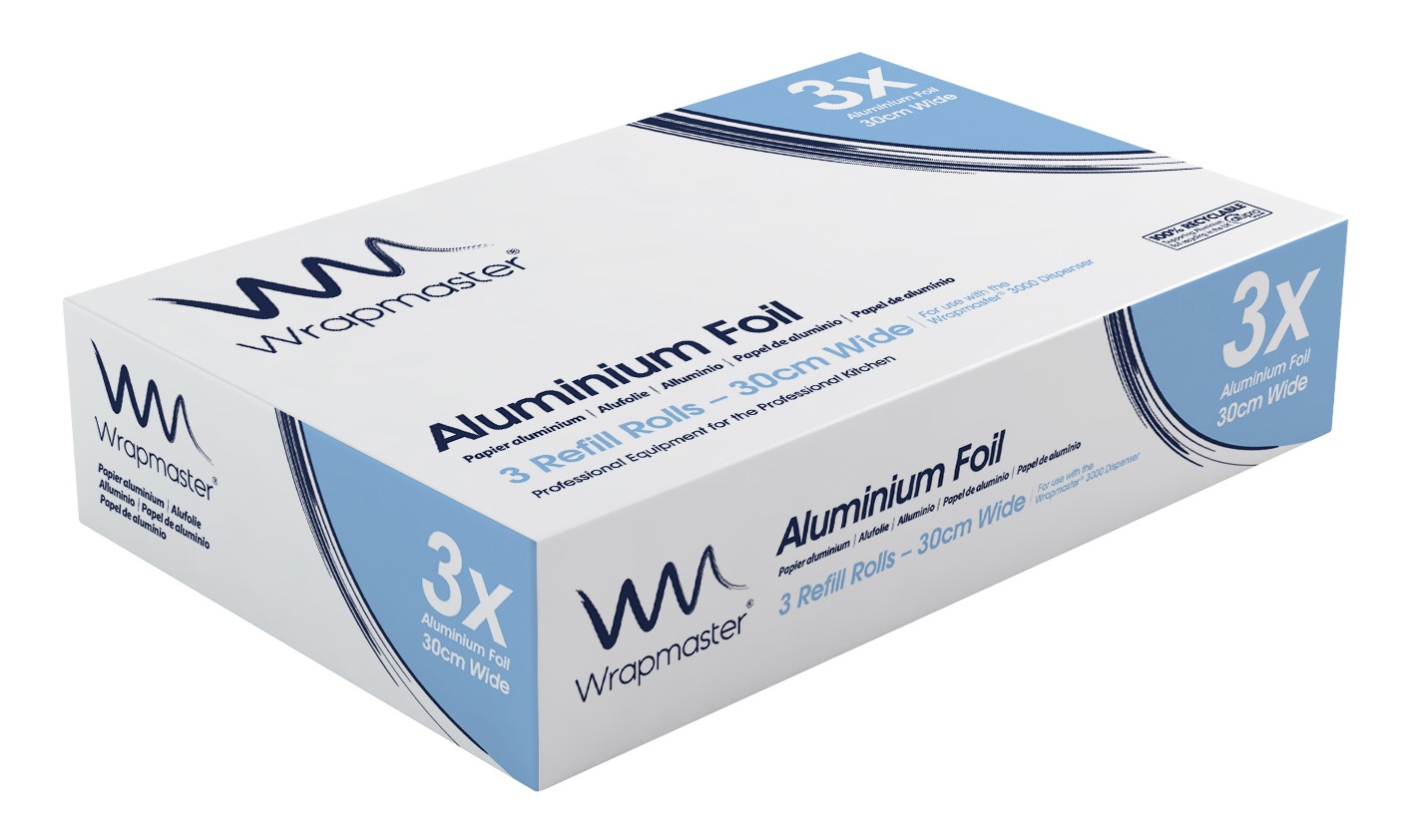 Wrapmaster® 24C54 Aluminium Foil Refill Rolls 30cm x 90m x 3