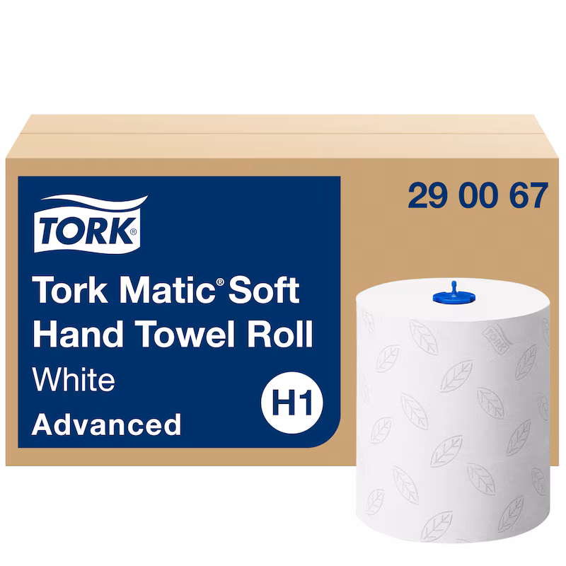 Tork Matic® 290067 H1 White Soft Hand Towel Roll - 2 Ply, 150m, Case of 6 Rolls