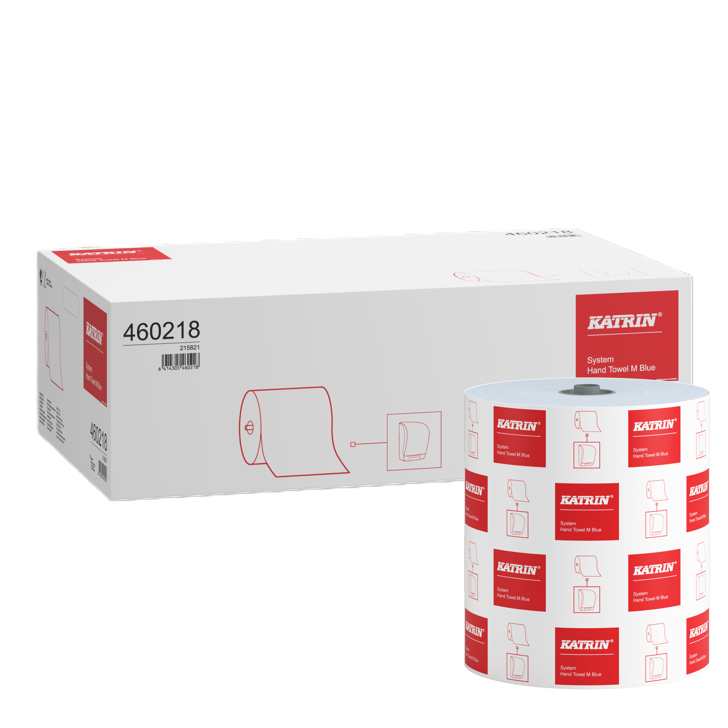 Katrin® 460218 Dispenser Paper Towel Roll System Medium - 1 Ply, Blue, 200m, Case of 6