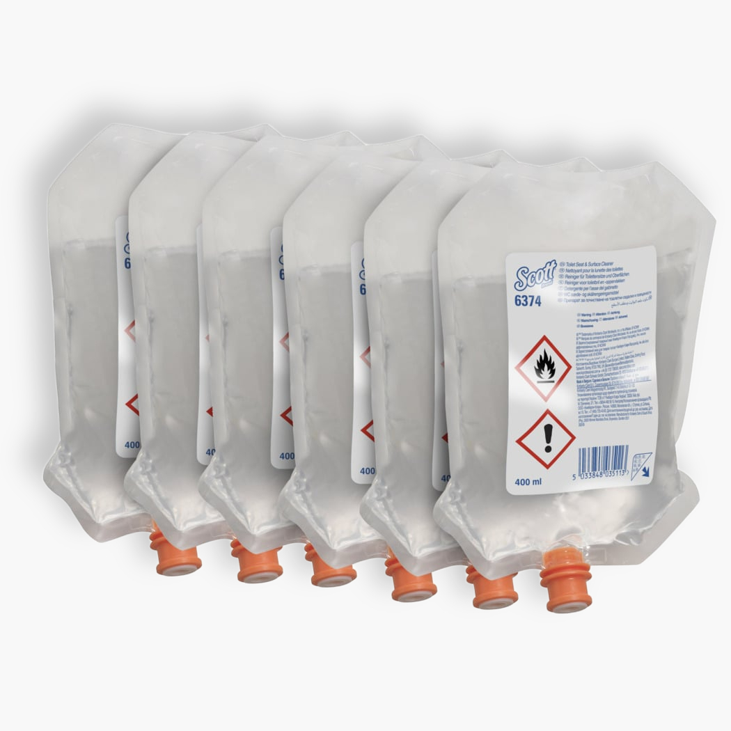 Scott® 6374 Toilet Seat and Surface Cleaner Clear/Pine - 400ml, Case of 6