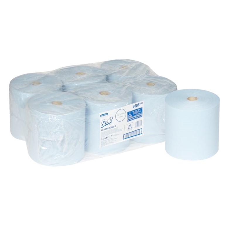 Scott® 6688 XL Hand Towel Blue Rolls – 1 Ply, 354m, Case of 6 Rolls