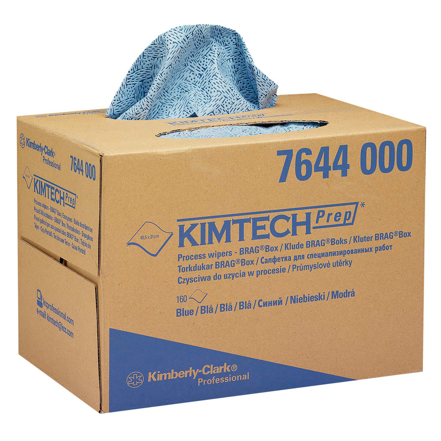 Kimtech® 7644 Process Wipers - 1 BRAG™ Box x 160 Blue Cloths