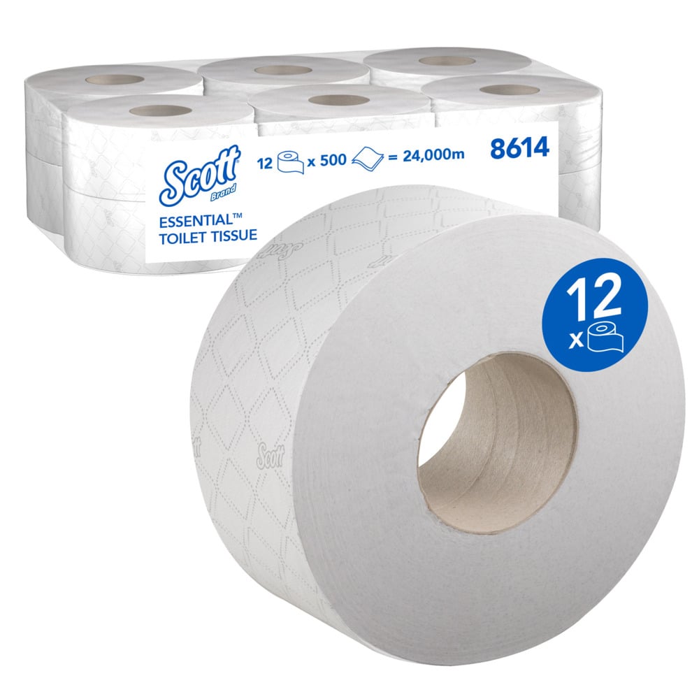 Scott® Essential™ 8614 Jumbo Roll Toilet Tissue - 2 Ply, 3
