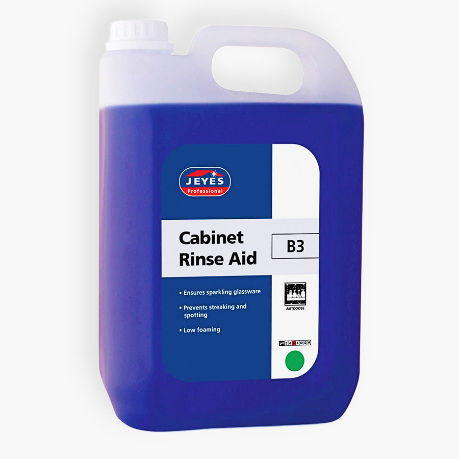 Jeyes B3 Enclosed Cabinet Glass Wash Rinse Aid - 5L