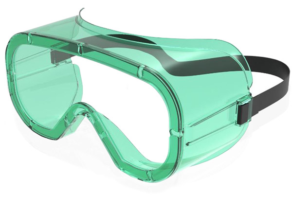 Unvented Anti-Scratch/Anti-Mist Safety Goggles - Green