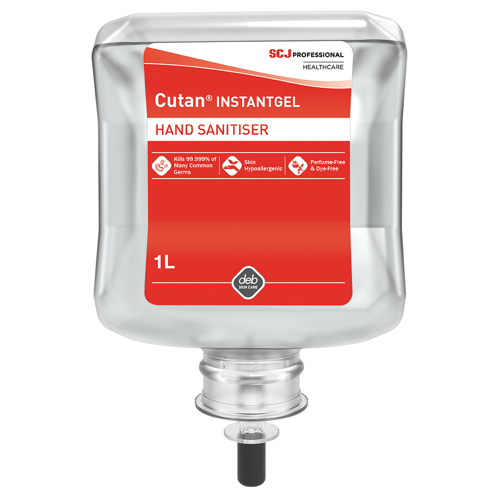 Cutan® InstantGEL™ CAG392 Alcohol-Based Gel Hand Sanitiser 1L Cartridge - Case of 6
