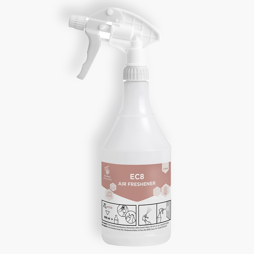 Evans Vanodine EC8 Air Freshener e:dose Empty Trigger Spray Bottle - Case of 6 x 1L