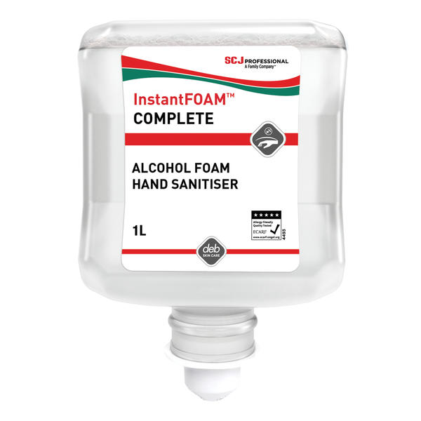 InstantFOAM® Complete DIS1000ML Alcohol-Based Foam Hand Sanitiser 1L Cartridge - Case of 6