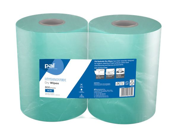 Pal® L141230NS Hydrotek Dry Wipes, 400 Sheets per Roll - Pack of 2