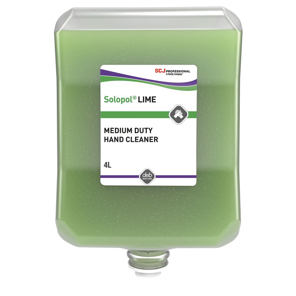 Solopol® Lime LIM4LTR Lime Medium-Heavy Duty Hand Wash 4L Cartridge - Case of 4