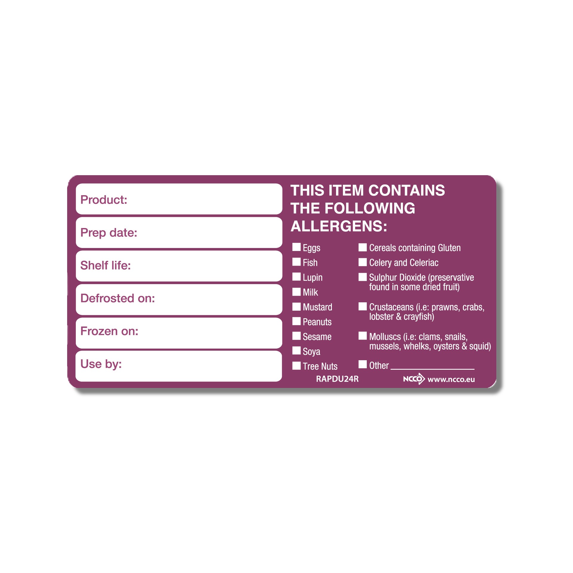 50mm Removable Allergen Product Date/Use By Label - Roll of 500