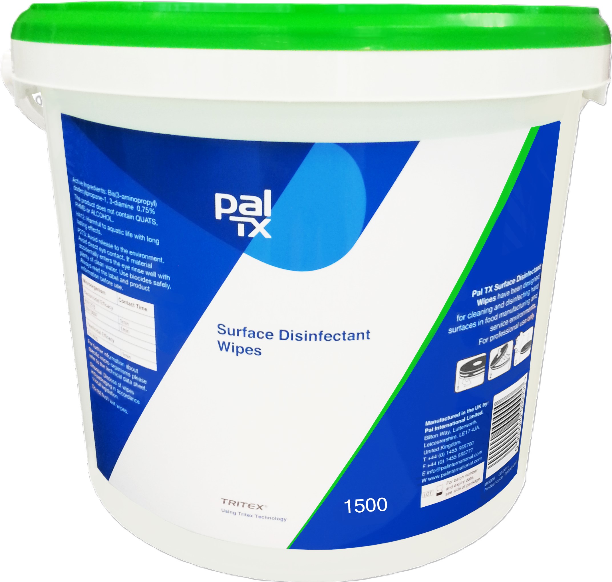 PalTX® W233230T Surface Disinfectant Wipes - 1500 Sheet Tub