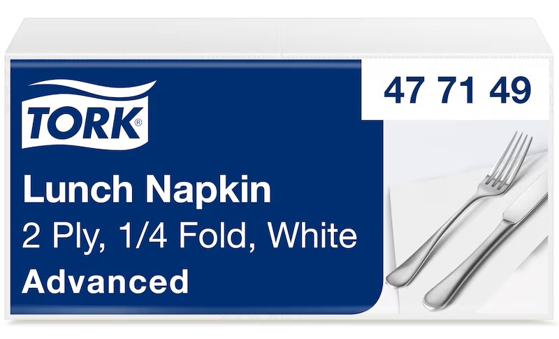 Tork® 477149 White 2-Ply 1/4-Fold Lunch Napkins – Case of 2,000