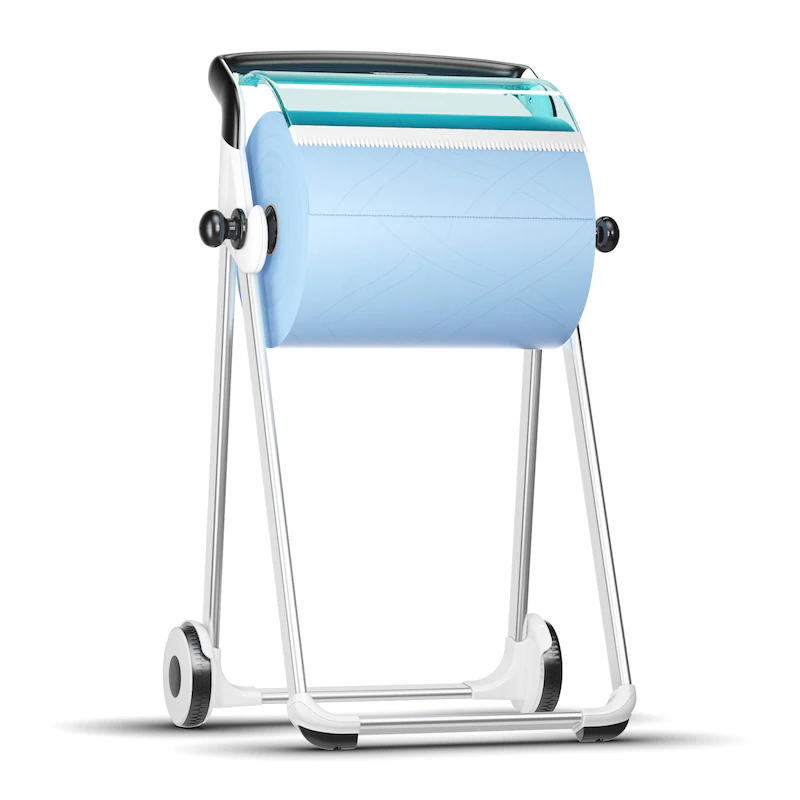Tork® 652000 W1 Floor Stand Dispenser - White & Turquoise