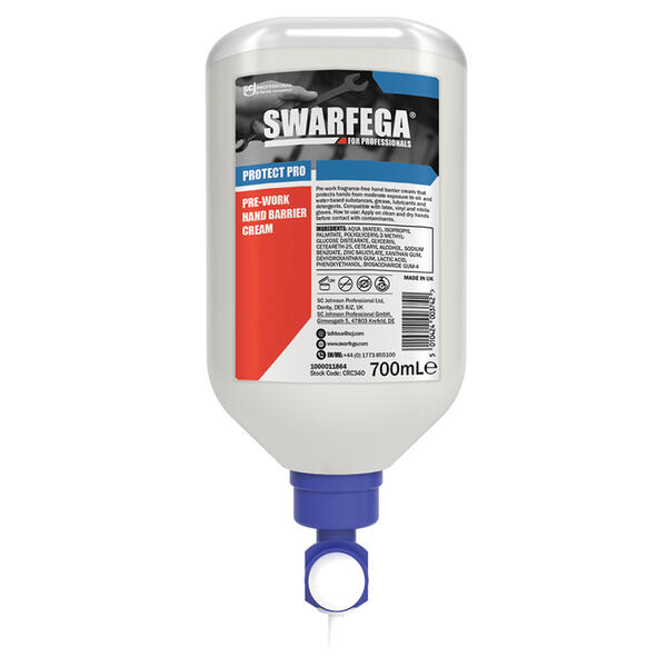 CRC34O | Swarfega® PROTECT PRO Pre-Work Hand Barrier Cream (Skin Safety Cradle) 700ml - Case of 6